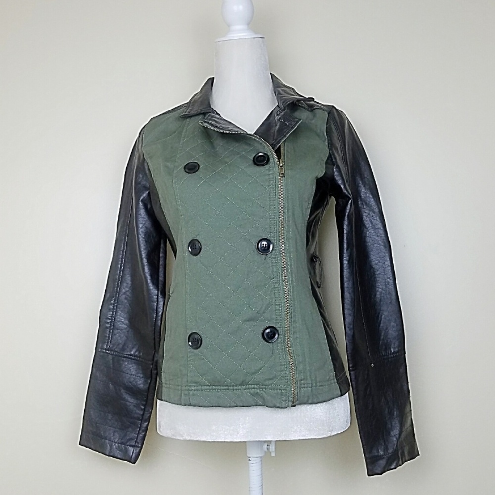 New Look London Moto Vegan Leather Jacket Sz Med